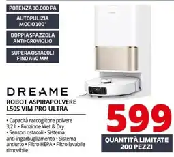 Comet Dreame robot aspirapolvere L50S VIM Pro Ultra offerta