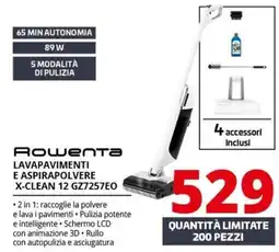 Comet Rowenta lavapavimenti e aspirapolvere X-CLEAN 12 GZ7257EO offerta