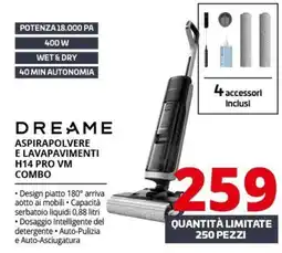 Comet Dreame aspirapolvere e lavapavimenti H14 Pro VM combo offerta