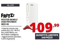 Comet Fritz! Router Mobile AVM FRITZ!Box 6825 4G offerta