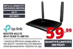 Comet tp-link router 4g/lte wi-fi n300 tl-mr150 offerta