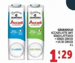 Deco Supermercati Granarolo Accadi latte UHT senza lattosio offerta