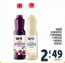 Deco Supermercati Decò sciroppo amarena offerta