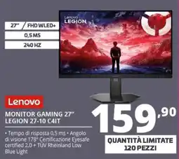 Comet Lenovo Monitor Gaming 27" Legion 27-10 C4IT offerta