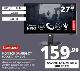 Comet Lenovo Monitor Gaming 27" offerta