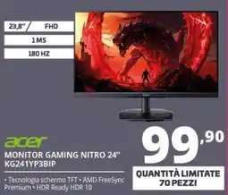 Comet Acer monitor gaming nitro 24" offerta