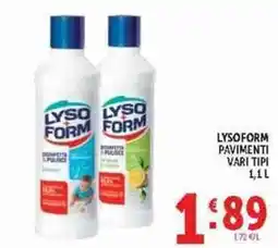 Deco Supermercati Lysoform pavimenti vari tipi offerta