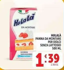 Deco Supermercati Hulalà panna da montare per dolci senza lattosio offerta
