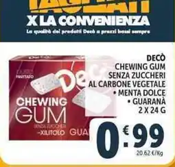 Deco Supermercati Decò chewing gum senza zuccheri offerta