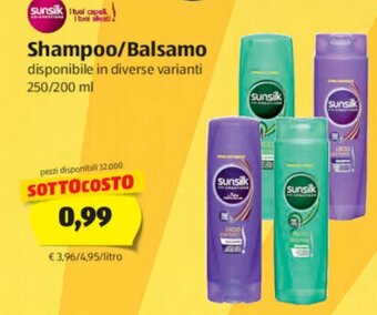 ALDI Sunsilk Shampoo/Balsamo 250/200 ml offerta