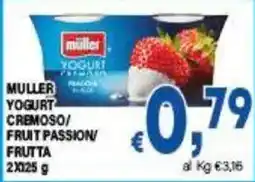 DEM Muller Yogurt cremoso/fruit passion/frutta offerta