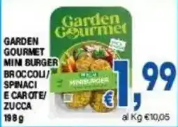DEM Garden Gourmet mini burger broccoli/spinaci e carote/zucca offerta