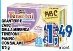 DEM Granterre e l'abc della merenda teneroni panino con salame offerta