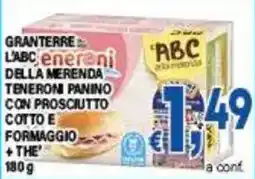 DEM Granterre della merenda teneroni panino con prosciutto cotto e formaggio + the' offerta