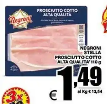 Prosciutto cotto alta qualità Negroni Stella