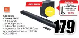 MediaWorld JBL Soundbar Cinema SB550 offerta