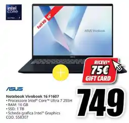 MediaWorld ASUS Notebook Vivobook 16 F1607 offerta