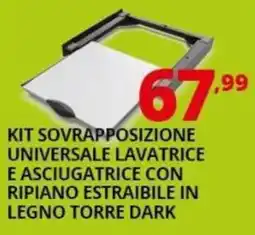 Comet Kit sovrapposizione universale lavatrice e asciugatrice con ripiano estraibile in legno torre dark offerta