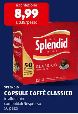 ALDI Splendid capsule caffè classico offerta