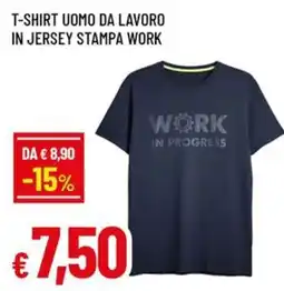 Famila Superstore T-shirt uomo da lavoro in jersey stampa work offerta