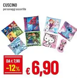 Famila Superstore Cuscino personaggi assortite offerta