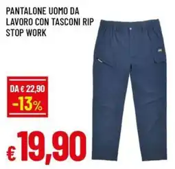 Famila Superstore Pantalone uomo da lavoro con tasconi rip stop work offerta