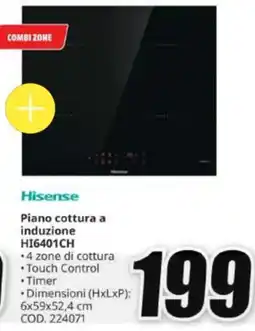 MediaWorld Hisense Piano cottura a induzione HI6401CH offerta