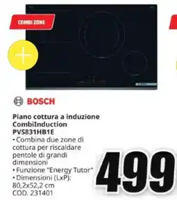 MediaWorld Piano cottura a induzione CombiInduction Bosch offerta