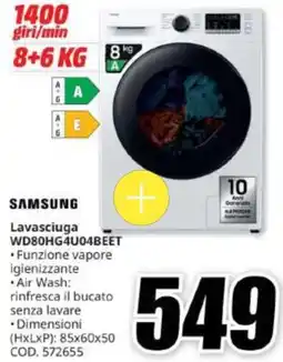 MediaWorld Lavasciuga Samsung WD80HG4U04BEET offerta