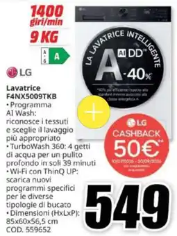 MediaWorld Lavatrice LG offerta