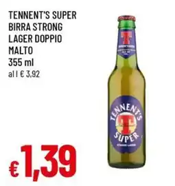 Famila Superstore Tennent's Super Birra Strong Lager Doppio Malto offerta