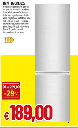 Famila Superstore Daya frigorifero combinato defrost offerta