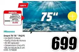 MediaWorld Hisense Smart TV 75" 75Q7S offerta