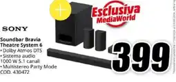 MediaWorld Sony Soundbar Bravia Theatre System 6 offerta