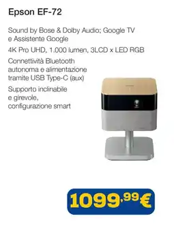 Euronics Epson EF-72 offerta