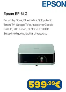 Euronics Epson EF-61G offerta