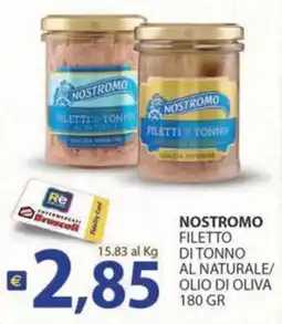 Re Mercato Lucrezia Nostromo filetto di tonno al naturale offerta