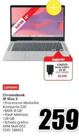 MediaWorld Lenovo Chromebook IP Slim 3 offerta