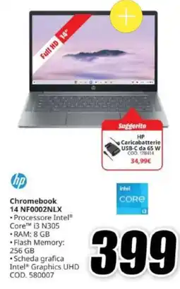 MediaWorld HP Chromebook 14 NF0002NLX offerta