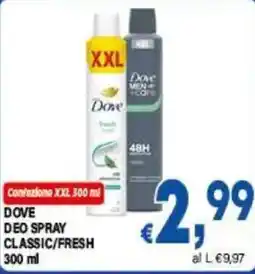DEM Dove deo spray classic/fresh offerta
