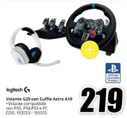 MediaWorld Logitech Volante G29 con Cuffie Astro A10 offerta