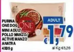 DEM Purina One Dog Mini Adult Pollo Manzo/Active Manzo Anatra offerta