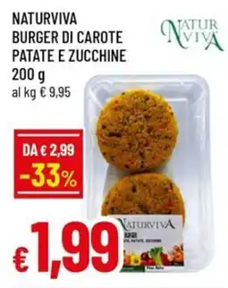 Famila Superstore Naturviva burger di carote patate e zucchine offerta