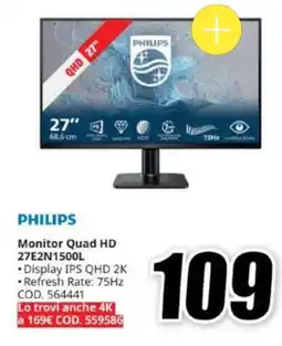 MediaWorld Philips Monitor Quad HD offerta