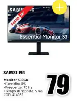 MediaWorld Samsung Monitor S30GD offerta