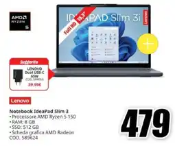 MediaWorld Lenovo Notebook IdeaPad Slim 3 offerta