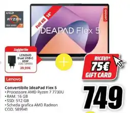 MediaWorld Lenovo Convertibile IdeaPad Flex 5 offerta