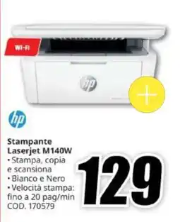 MediaWorld hp Stampante Laserjet M140W offerta