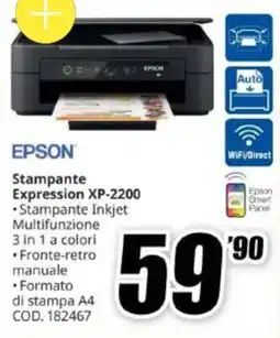 MediaWorld Epson Stampante Expression XP-2200 offerta
