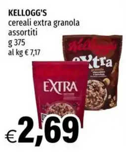 Hurrà Kellogg's cereali extra granola assortiti offerta